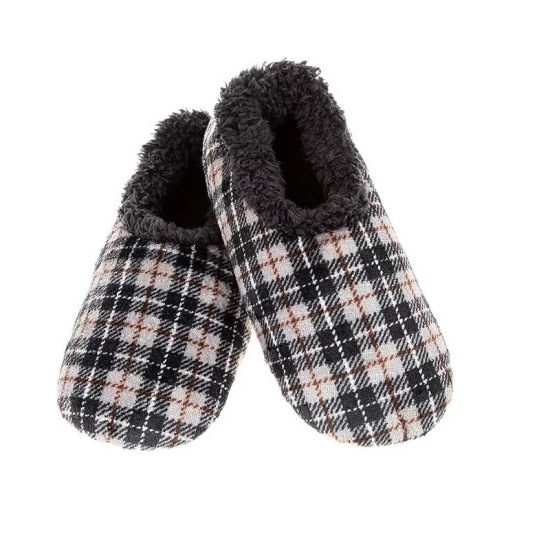 Snoozies! Mens Slipper Socks 'Grey Check'